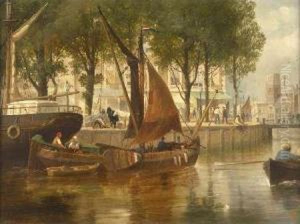 A Busy Canal Scene, Rotterdam - view 1