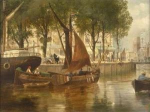 A Busy Canal Scene, Rotterdam