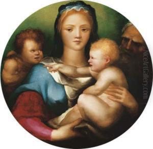 The Holy Family With Saint John The Baptist by Domenico Beccafumi