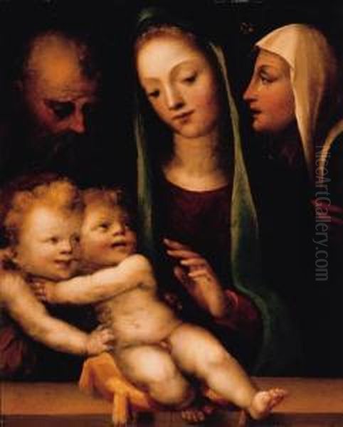 The Holy Family With The Infant Saint John The Baptist And Saintcatherine Of Siena - view 1