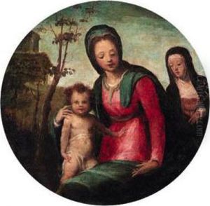 The Madonna And Child With Saint Catherine Of Siena by Domenico Beccafumi