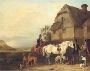 A sporting party outside a house