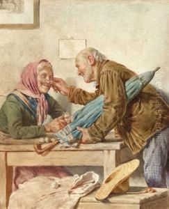 Scena Domestica - by Luigi Bechi