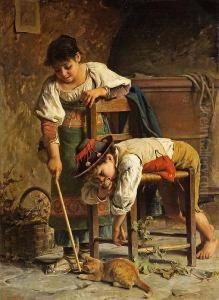 Deux Petits Ciociari by Luigi Bechi