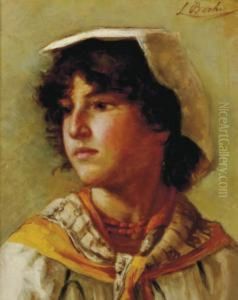 Young Girl With A Coral Necklace by Luigi Bechi