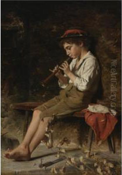 Boy Playing Clarinet - view 1