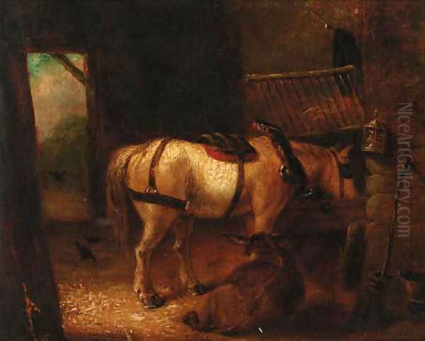 A horse and donkey in a stable - view 1