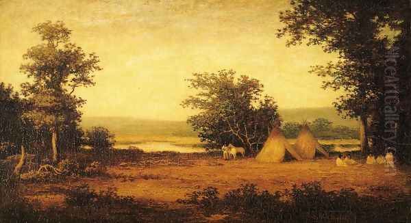 Indian Encampment on the James River, North Dakota - view 1