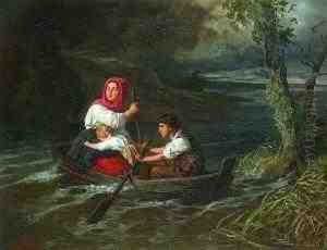 Flucht Vor Dem Gewitter. by Carl Ludwig Friedrich Becker