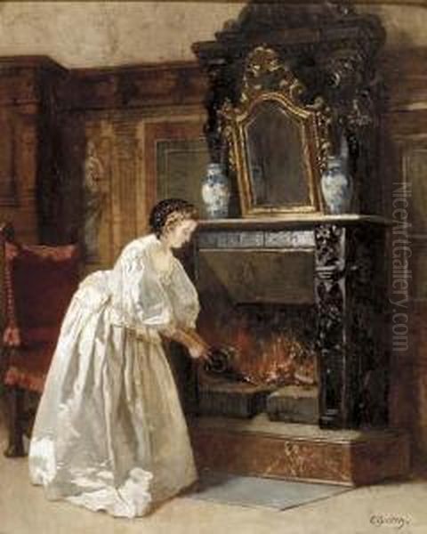 Tending To The Fire - view 1