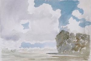 Landscape Sketch On The Edge Of A Wood