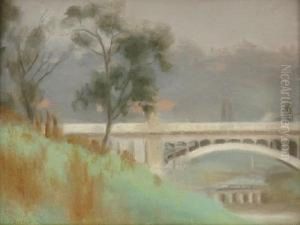 Punt Road Bridge Yarra River by Clarice Marjoribanks Beckett
