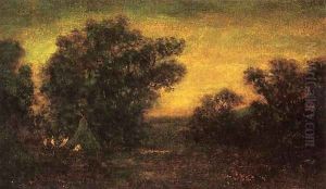 Landscape with Indian Encampment by Ralph Albert Blakelock