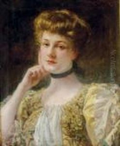 Portrait Of A Pensive Lady by James Carroll Beckwith
