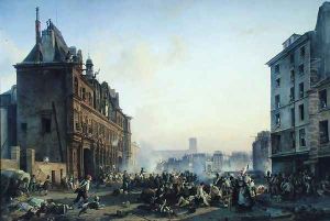 Attack on the Hotel de Ville, 28th July 1830 by Joseph Beaume