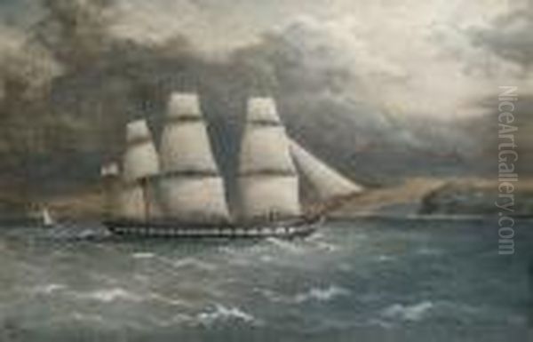 The Steam Frigate H.m.s. 'constance' Off Rame Head Heading Into Plymouth - view 1