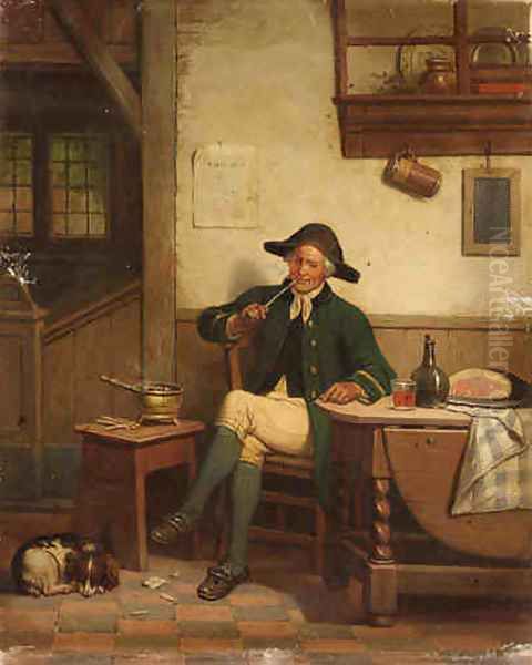 An Officer Smoking a Pipe - view 1