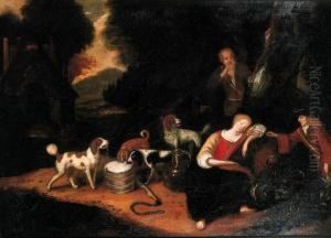 A Sportsman Teasing A Shepherdess Asleep At The Edge Of Awood
