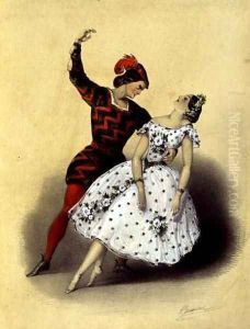 The Celebrated 'Mazurka d'Extase' Danced by M. Perrot and Mlle. Lucile Grahn at Her Majesty's Theatre by John Brandard