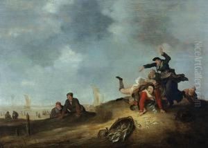 Pejzaz Nadmorski Ze Scena Rodzajowa by Cornelis Beelt