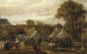 A Horse Fair, Said To Be
Valkenburg, With Figures In Wagons And On Horseback By Booths Outside
The Town Walls A Horse Fair, Said To Be
Valkenburg, With Figures In Wagons And On Horseback By Booths Outside
The Town Walls