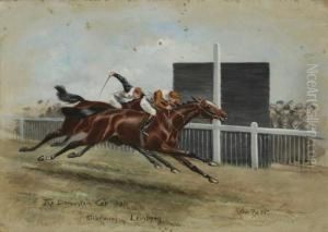 The Finish For Thest. Leger Stakes - Doncaster 1911 by John Axel Beer