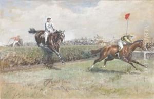 The Grand National, 1905: The Last Fence by John Axel Beer