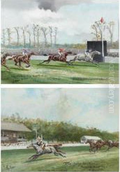 At The Races: A Set Of Six Gouaches - view 1