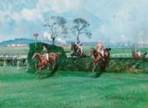 The Grand Military Gold Cup, Sandown Park 1906 by John Axel Beer