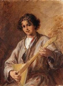 Russischer Junge Mit Balalaika