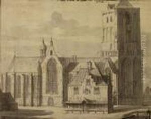 An Imposing Gothic Church, Said To Be The Saint Peter's Church In Leiden