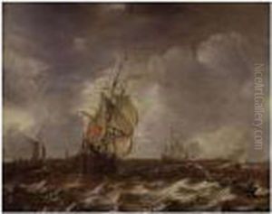 Warships And Other Small Craft In An Estuary Warships And Other Small Craft In An Estuary