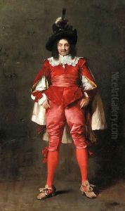 A dashing cavalier by Wenceslas Vacslav Brozik