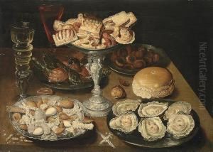 A Silver Tazza Of Sweetmeats by Osias, the Elder Beert