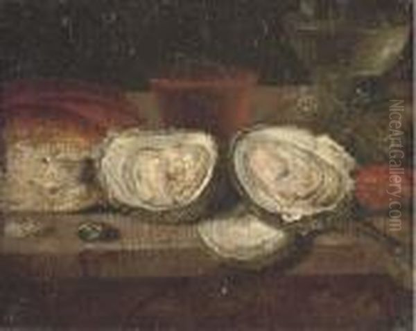 A Loaf Of Bread, Oysters, A Roemer Of Wine - view 1