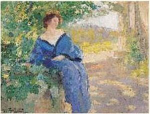 Jeune Fille Dans Un Jardin by Gennaro Befanio