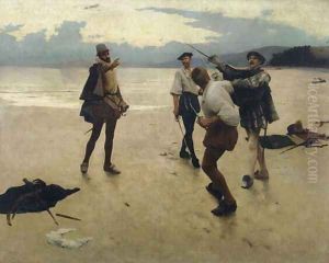 On Bideford Sands, 1889 by Frank Wright Bourdillon