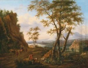 Paesaggio Fluviale Con Pastori E Armenti
