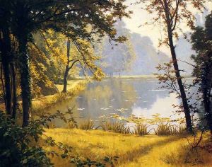 A Lily Pond by Henri Biva