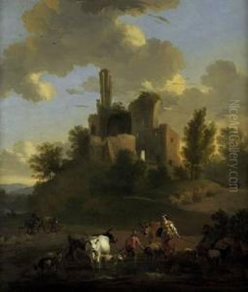 Pastorale Landschaft Mit Hirten - view 1