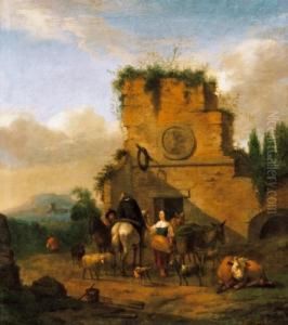 In Front Of An Inn In Italy