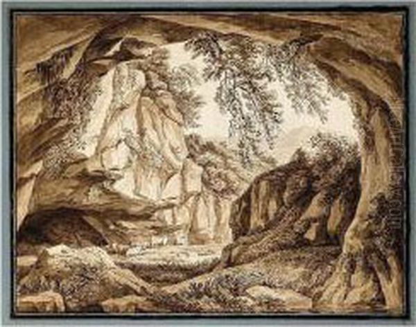 A View Of The Zingheri Cave At Vicovaro - view 1