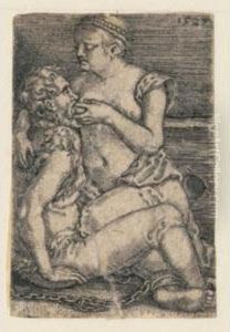 Cimon And Pero (b. 11; Holl. 19) by Barthel Beham