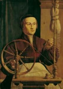Einer Frau Am Spinnrad