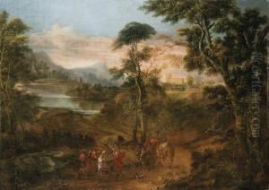 Joseph And His Brethren At A Well by Joachim-Franz Beich