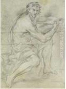 Studio Di Figura Maschile Maschile Con Drappeggio, Al Verso Studio Di Uomo by Giovan Battista Beinaschi