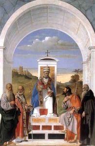 St Peter Enthroned and Four Saints by Marco Basaiti