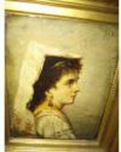 Portrait Of A Woman In Eastern Attire by Fritz Beinke