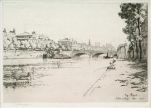 Eugene Bejot Le Pont En Change,paris by Eugene Bejot