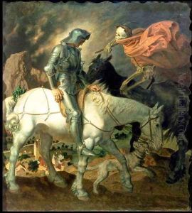 Don Quixote with Death, based on 'The Knight, Death and the Devil' by Albrecht Durer